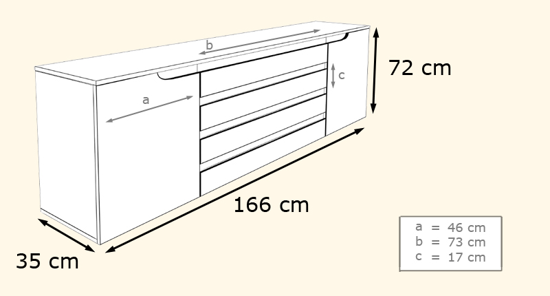 mesure du buffet de salon pas cher